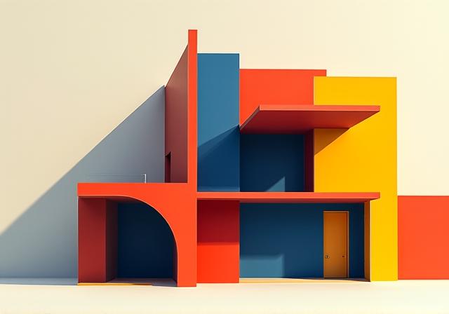 Abstrakte architektonische Linien im Bauhaus-Stil